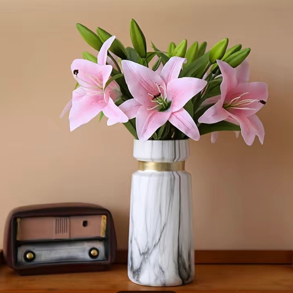 Marble Texture Ceramic Vase - Decor - Picture 3 of 10